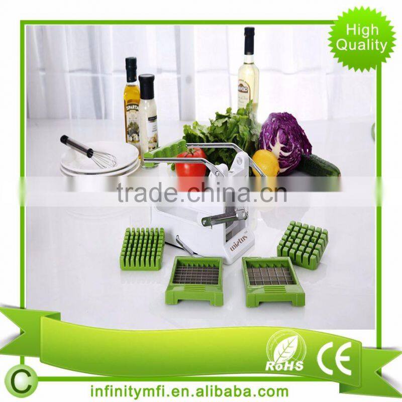 Amazon Best Sale Premium French Fry Cutter/Potato Slicer Includes 3-in-1 Brush & Cleaning 2 Blades Kitchen Homemade Fries