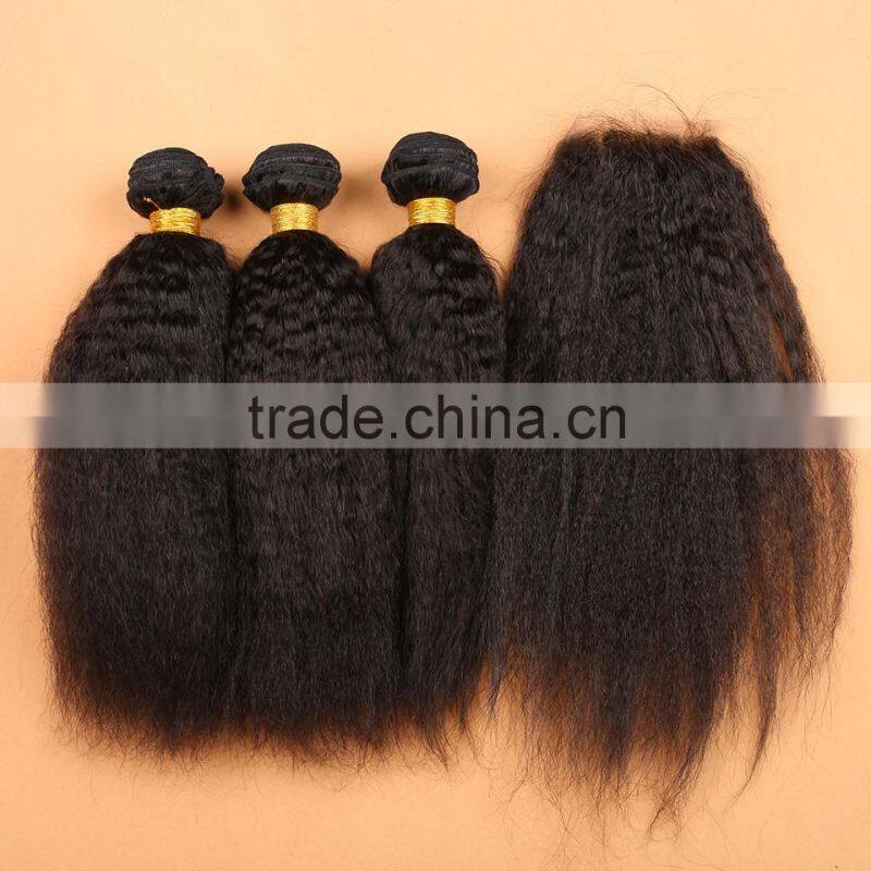 wholesale virgin indian hair kinky straight yaki hair weave