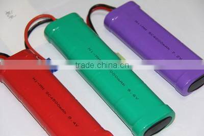 Fast charge nimh sub c battery 9.6v 5000mah nimh battery pack for power tools