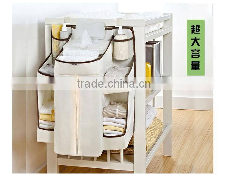Baby Item Hanging Organizer Bag Baby Crib Side Storage Bag With Compartment