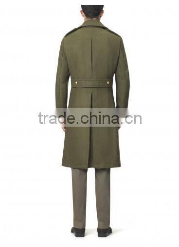 2015 new style 100% cashmere classic army grey 100 cashmere coat