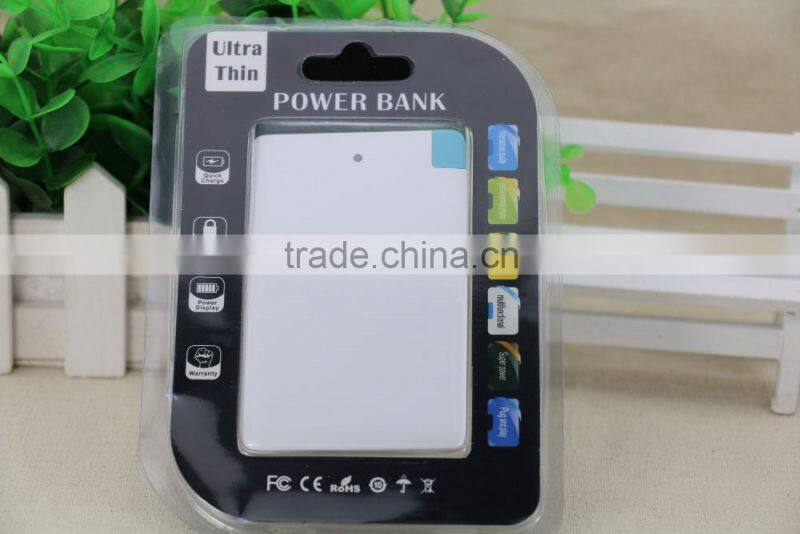 wholesale ultra thin rechargeable credit card power bank 2500mah