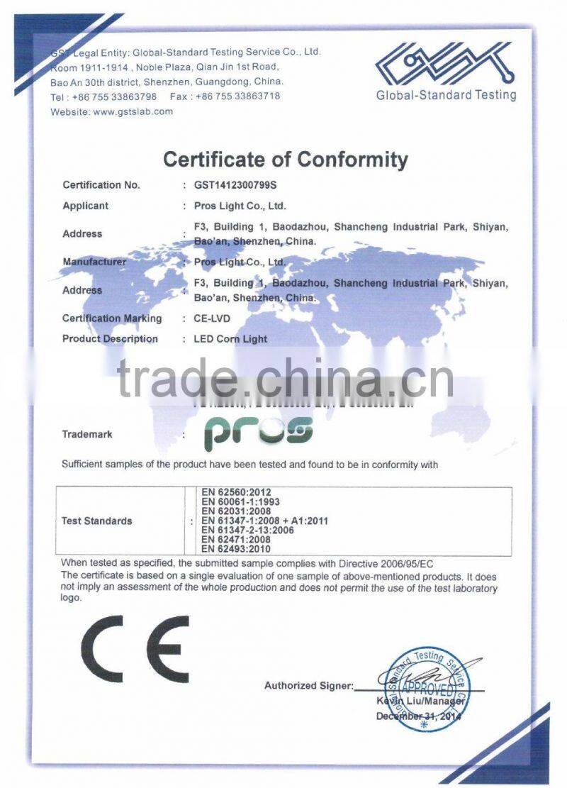 SMD2835 E26 E27 E39 E40 AC100-300V led corn light 20w