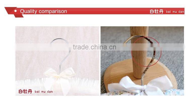 Satin padded hanger child clothes with bowknot