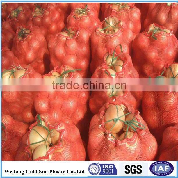 HDPE vegetables and fruits mesh bag tubular mesh bag drawstring mesh bags