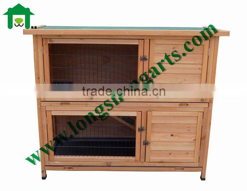 Double tray rabbit wooden house