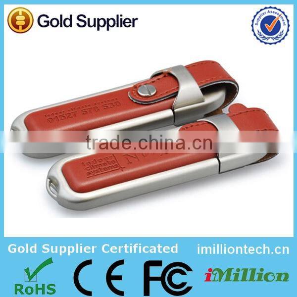 full capacity USB 2.0 Flash Jump Drive Black/Brown Leather