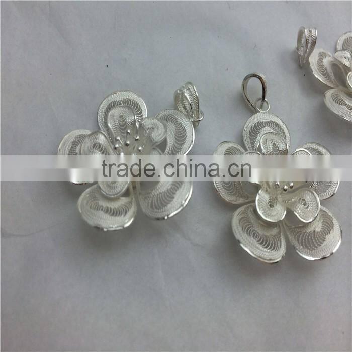 fashion silver flower jewelry 925 silver plating hot sell popular silver jewelry
