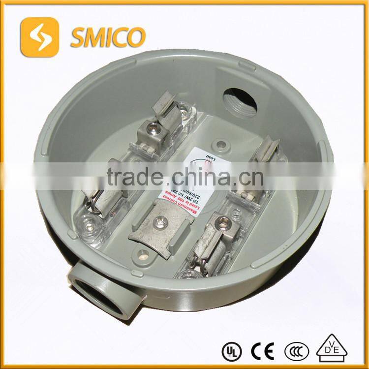 Electirc round meter socket base 100A