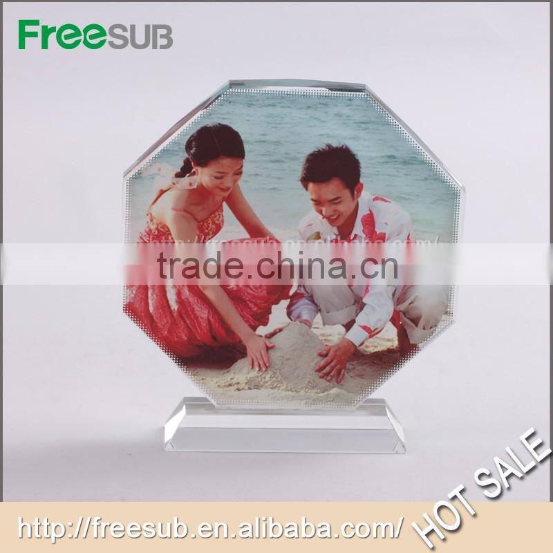L160*H160*W35mm octagonal screen blank 3D sublimation 3d pictures in crystal