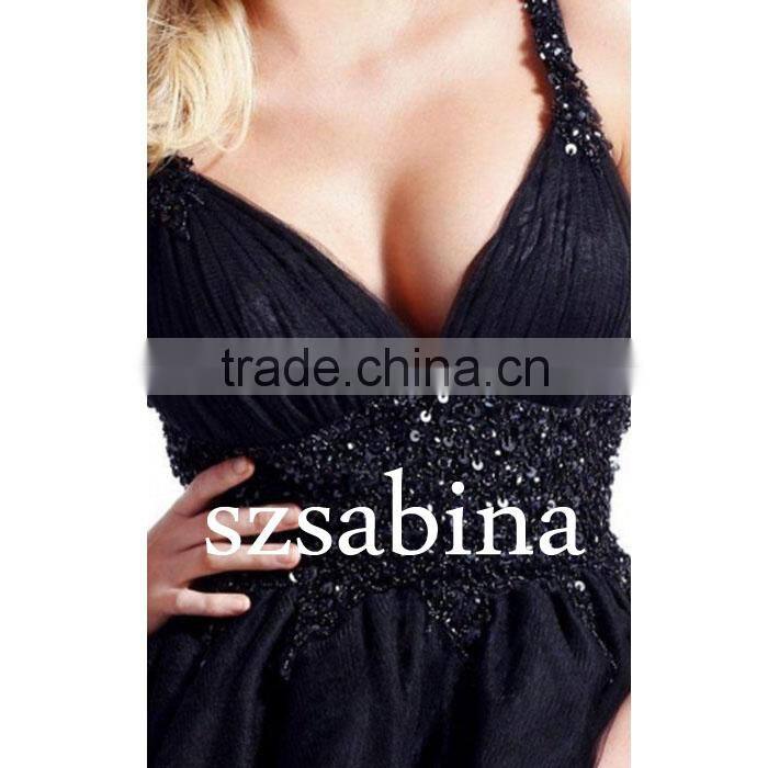 C0025 Short sexy cocktail dress patterns rhinestone beads mini backless cocktail dress