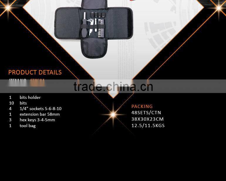 20Pcs New Mini Tool Bag Bit Socket Set