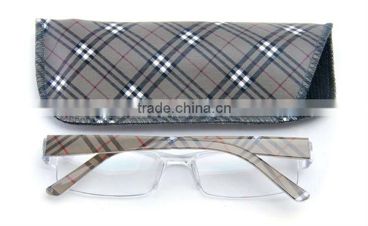 2014 high grade cheap plastic reading glasses with case
