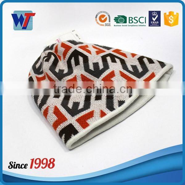 Wholesale promotional winter knit hat applique lovely girl beanie hat