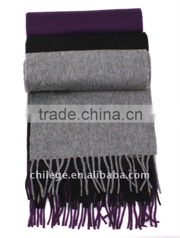 Man's Wool and Cashmere Plain Purple Scarfs