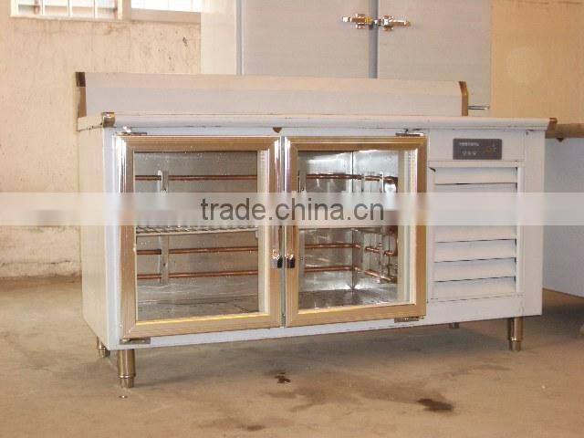 stainless steel refrigerated counter display with 2 glass doors