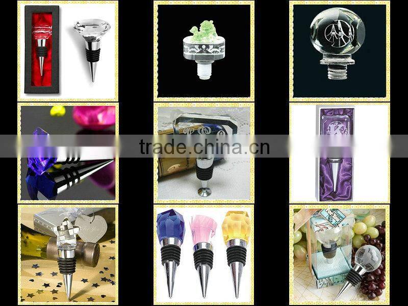 Luxurious Crystal Stainless Steel Wine Bottle Stopper For Table Centerpieces