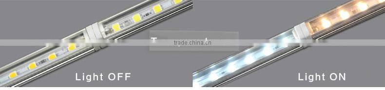 Illuminance under LED Cabinet seamless Rigid Bar Light strip SMD5050 72led/m 18w 1584LM 12v White color with Clear Cover