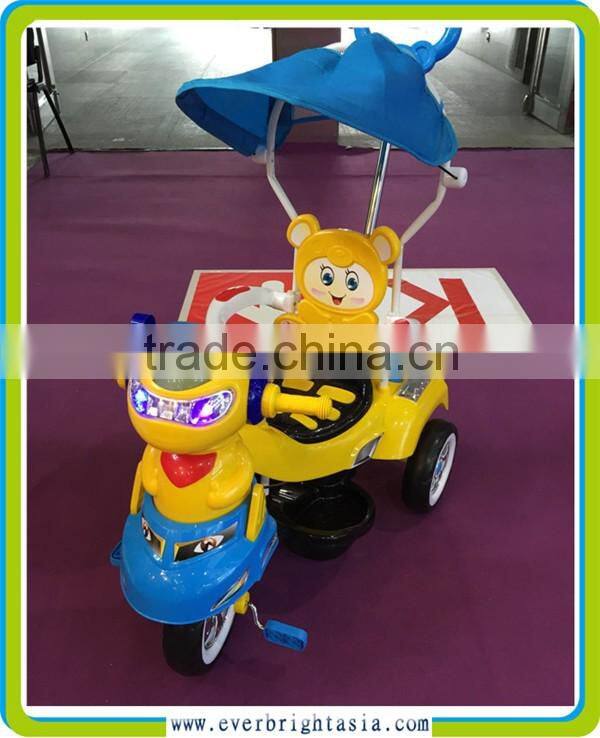 2016 newest mother baby stroller bike, metal tricycles for childrens, with music,light and push bar