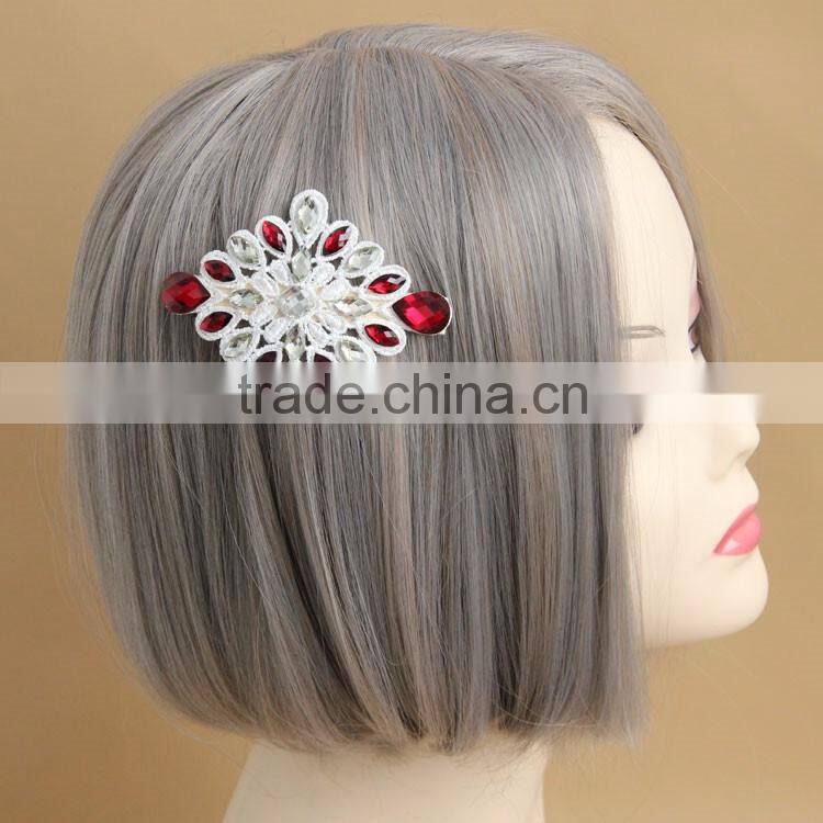 MYLOVE unique hair accessory vintage red crystal white lace hairpins