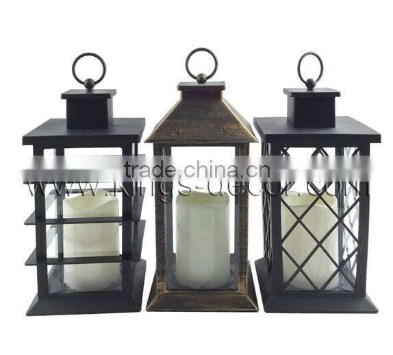 Vintage style led plastic candle lantern home garden light