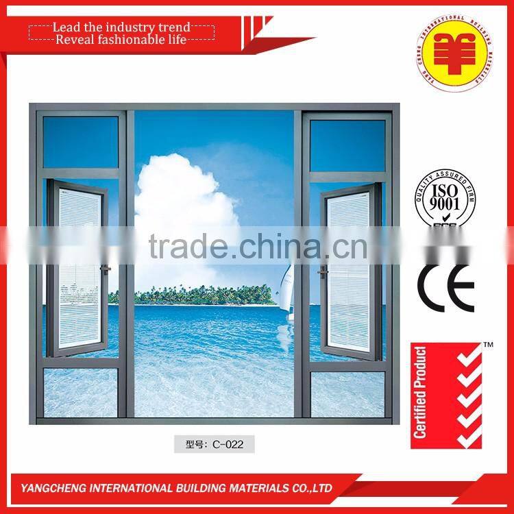 Style aluminum 304L double layer glass casement window models for homes