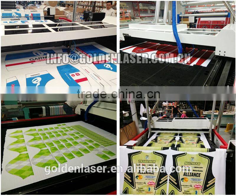 sublimated dye textile cutter / laser cutting digital printing fabrics