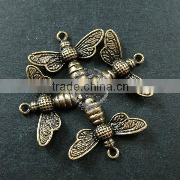 15x20mm vintage brass bronze bees bugs antiqued DIY pendant charm supplies findings 1810186