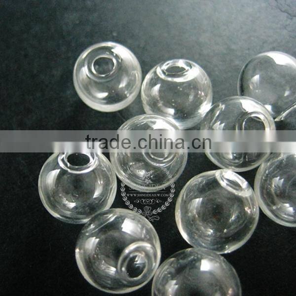 12mm round glass beads bottles with 2mm open mouth transparent DIY glass pendant charm findings supplies 3070076