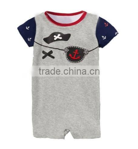 new summer style baby boys clothes casual short-sleeved navy pirate Romper jumpsuits newborn baby clothing