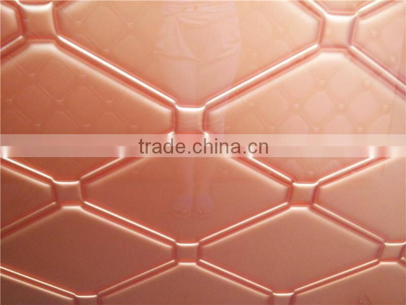 phantom 3d patterned Glass panel for bedroom background wall glass