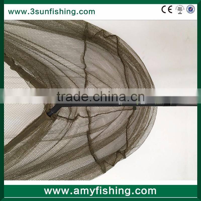 salmon trout rubber coated carbon material handle 2.5m length big fishing landing net
