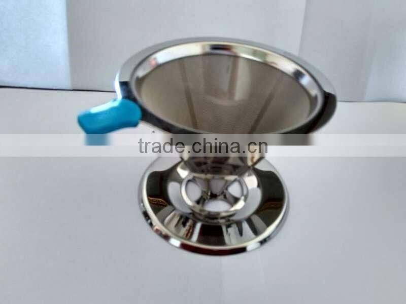 YS manufacturer Best Pour over coffee brewer with reusable mesh filter cone dripper