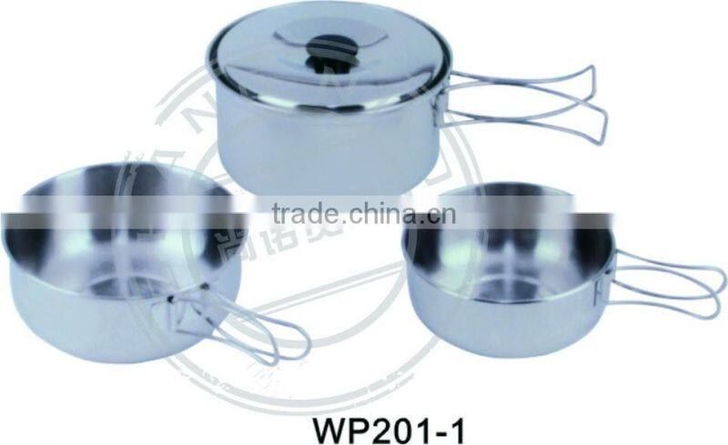 metal camping Cooking pot with fry pan