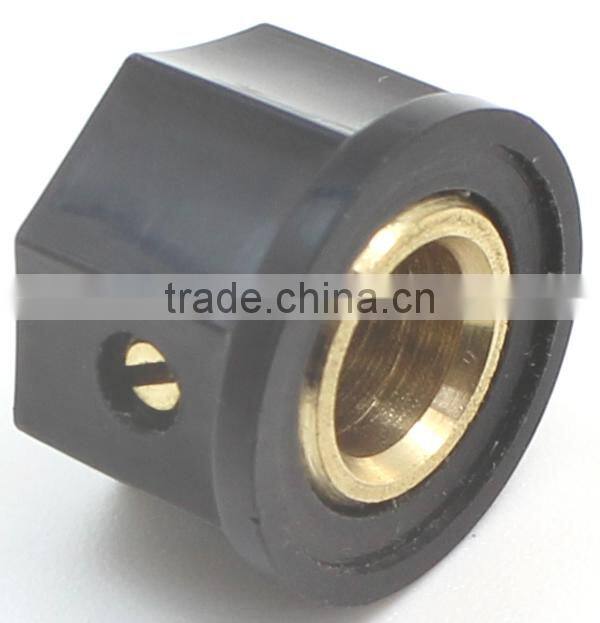 small ABS Fluted Black pedal knobs with set screw