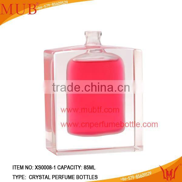 85ml crystal design perfume bottle with squre shaped