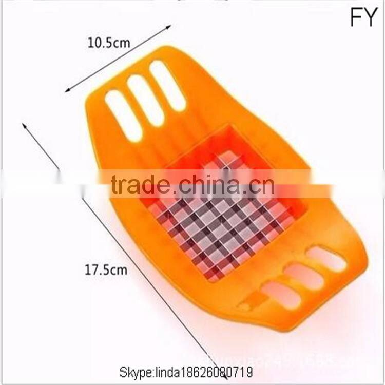 Easy to use stainless steel and plastic manual potato chipper , pototo chips french fries cutter