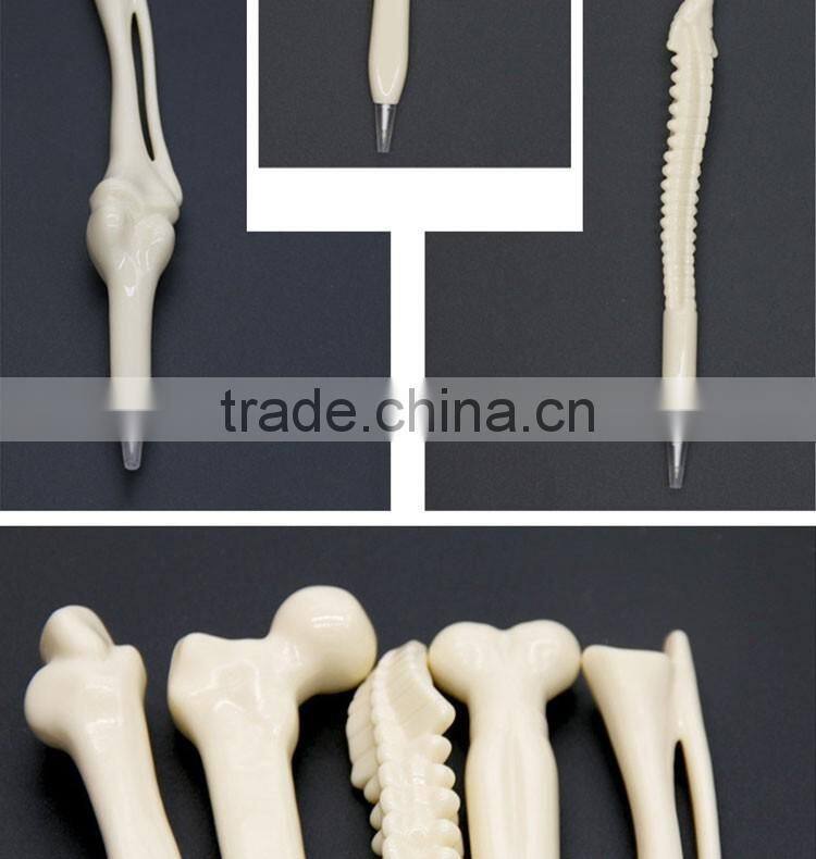 promotional wholesale cheap funny school office stationery mini cartoon plastic bone roller ball point pen