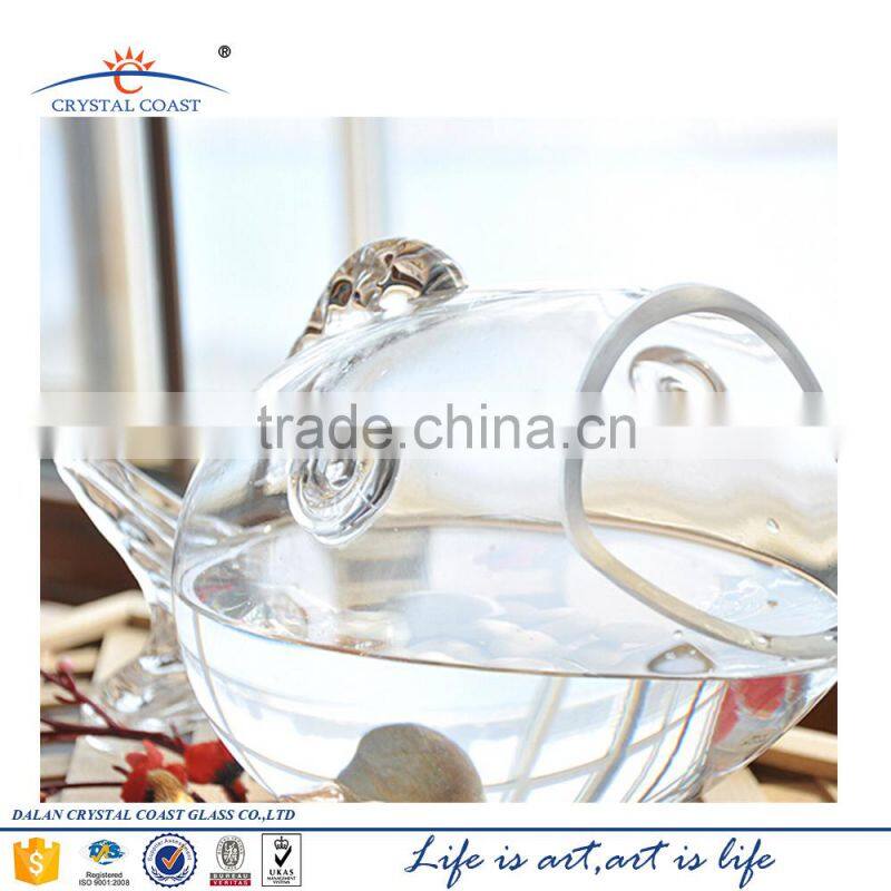 small fish shape glass terrarium,elegant glass fish tank price promotion for sale