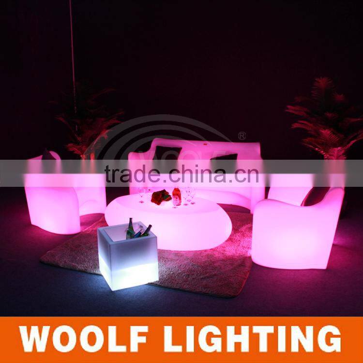 Popular Modern home leisure romote control color changing led Lighting Up Sofa Furniture