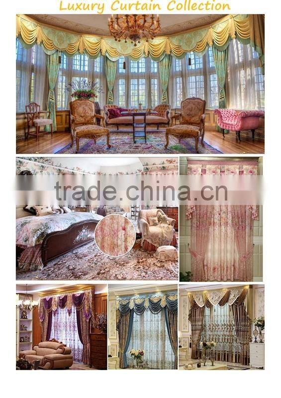 Very Elegant and Romantice Coffee Color Drapery Living Room Bay Window Blackout Curtain and White Sheer Curtain Set