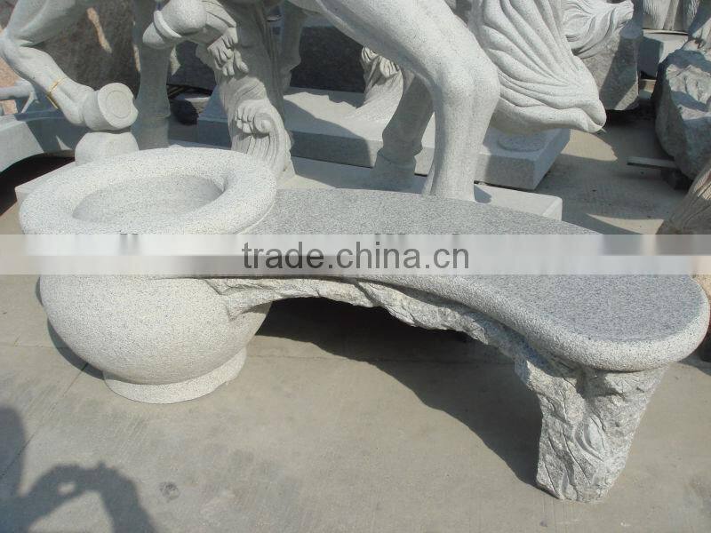 Chinese light grey granite G603 flower pot