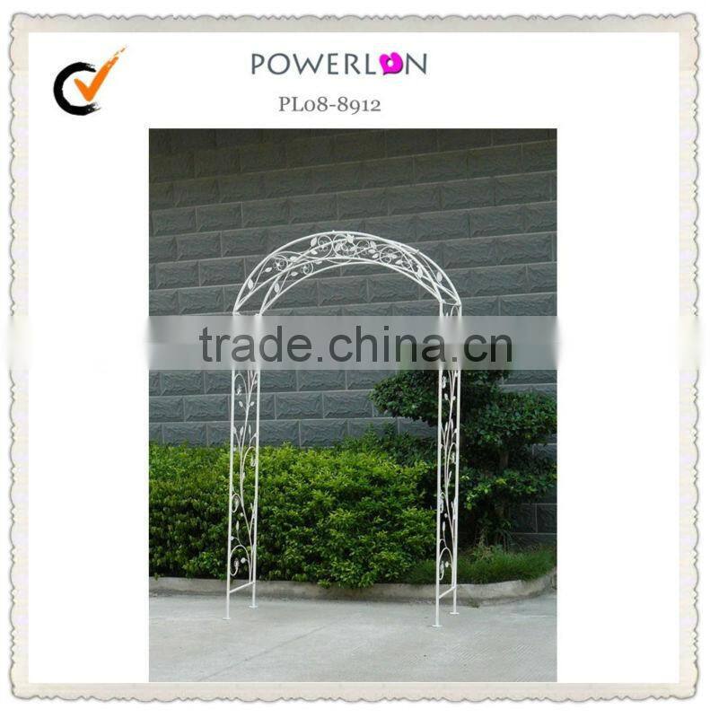 Ornate White Metal Wire Garden Arch
