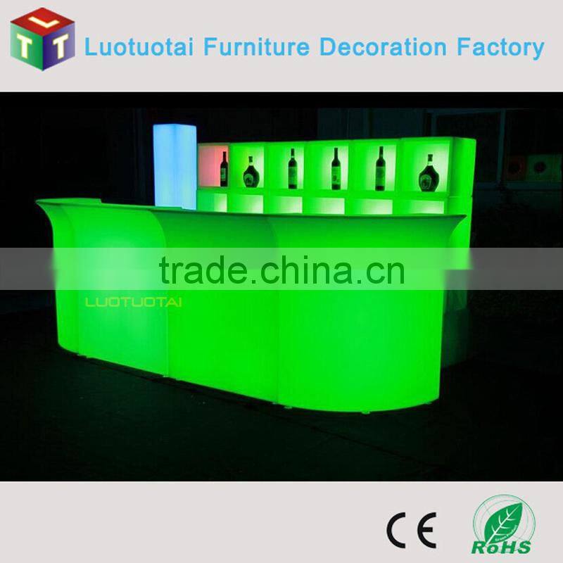 PE plastic/remote control/RGBW glow bar furniture/event nightclub LED Bar Counter