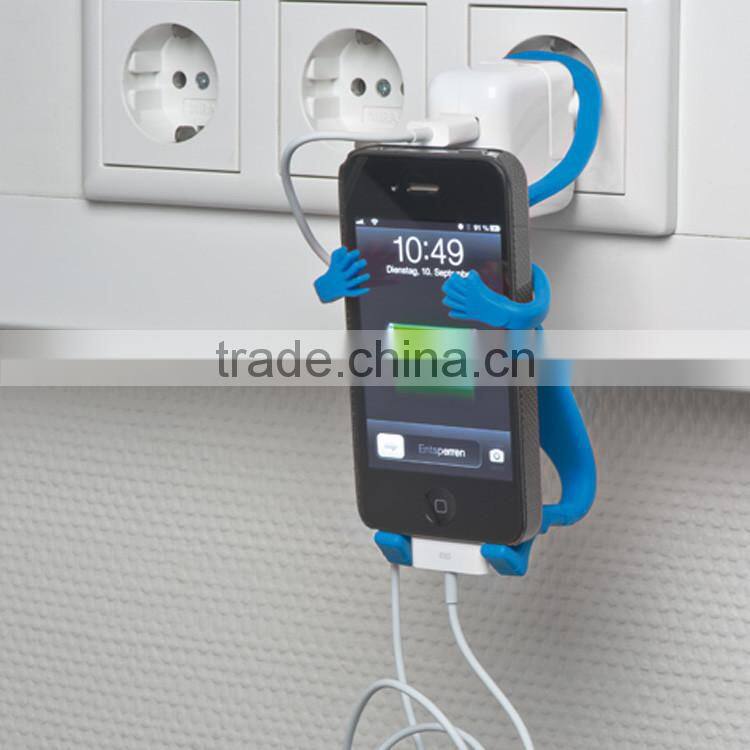 Interesting Product Flexible silicone man shape cell phone holder,silicone mobile phone hook