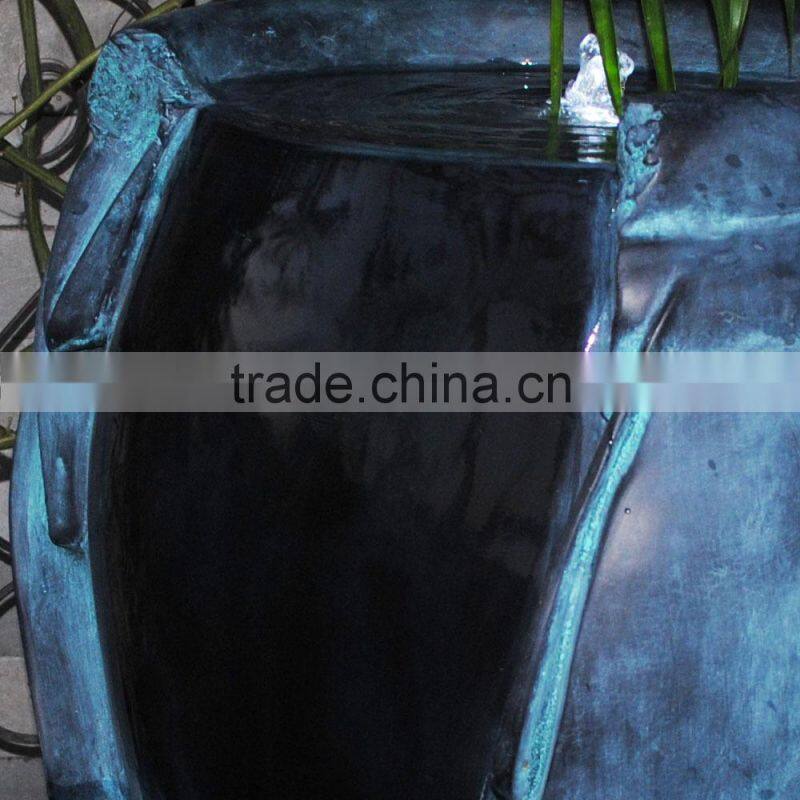 Decorative Resin Large Pot Electric LED Patio Garden Water Fountain