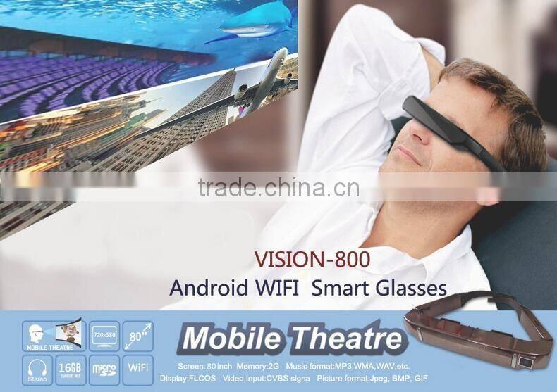 80-inch private mobile theatre video camera glasses high-definition big screen android wifi smart 3D vr glasses