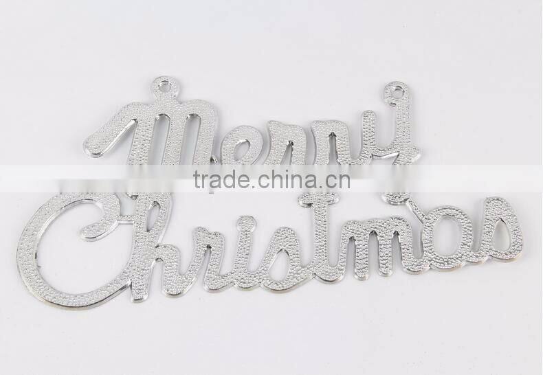 Silver/Golden English Merry Christmas Alphabet Decorative Hanging Ornaments Christmas Words Decorations