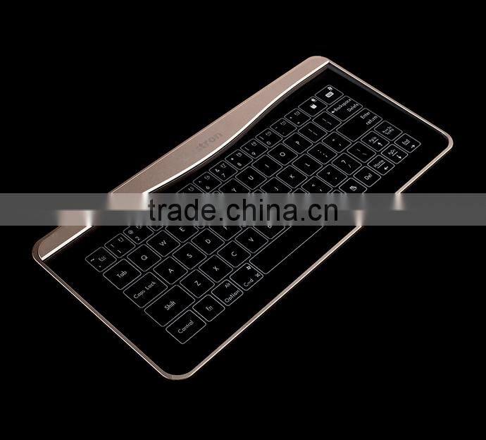 Newest Fashion Glass Touch LED Backlit Universal Wired Keyboard Transparent Glass LED Touch Keyboard