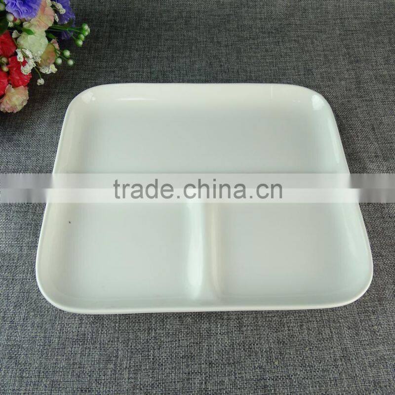 stock cheap good ceramics white divided dinner plates